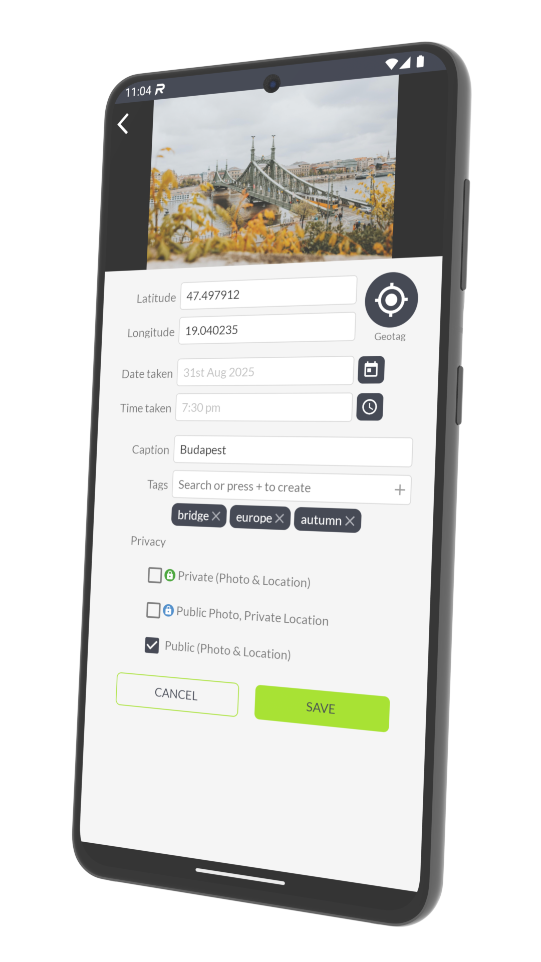 Rendezvous Tag and Geolocate Screenshot